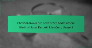 Chování diváků pro nové hráče badmintonu: Hladiny hluku, Respekt k hráčům, Usazení