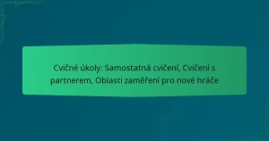 Cvičné úkoly: Samostatná cvičení, Cvičení s partnerem, Oblasti zaměření pro nové hráče