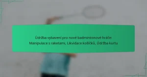 Údržba vybavení pro nové badmintonové hráče: Manipulace s raketami, Likvidace košíčků, Údržba kurtu