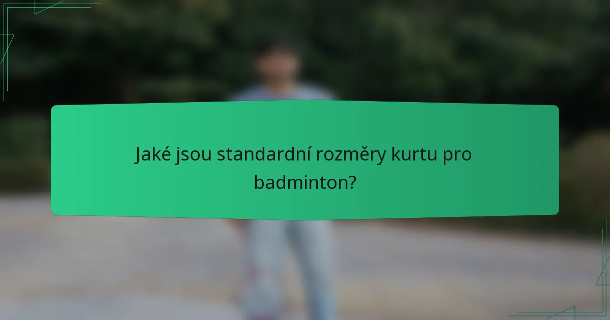 Jaké jsou standardní rozměry kurtu pro badminton?