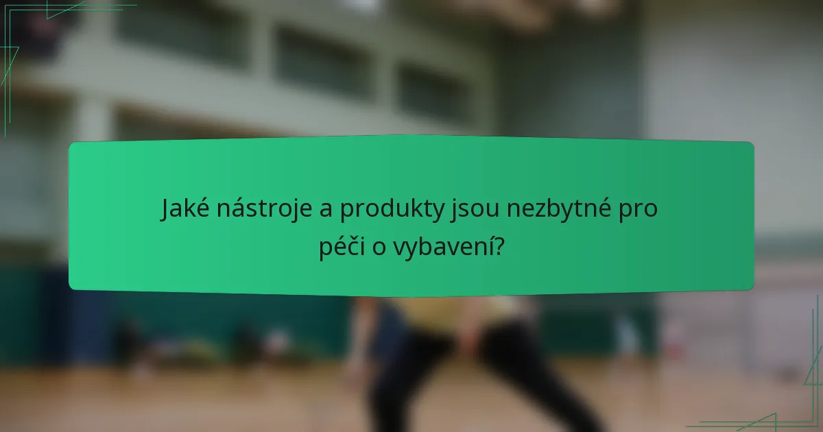 Jaké nástroje a produkty jsou nezbytné pro péči o vybavení?