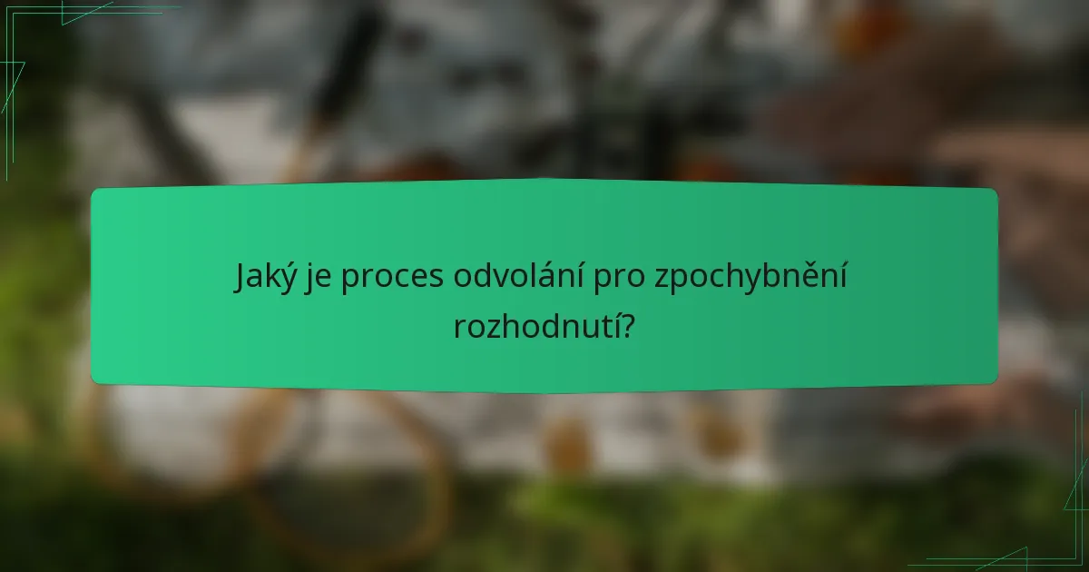 Jaký je proces odvolání pro zpochybnění rozhodnutí?
